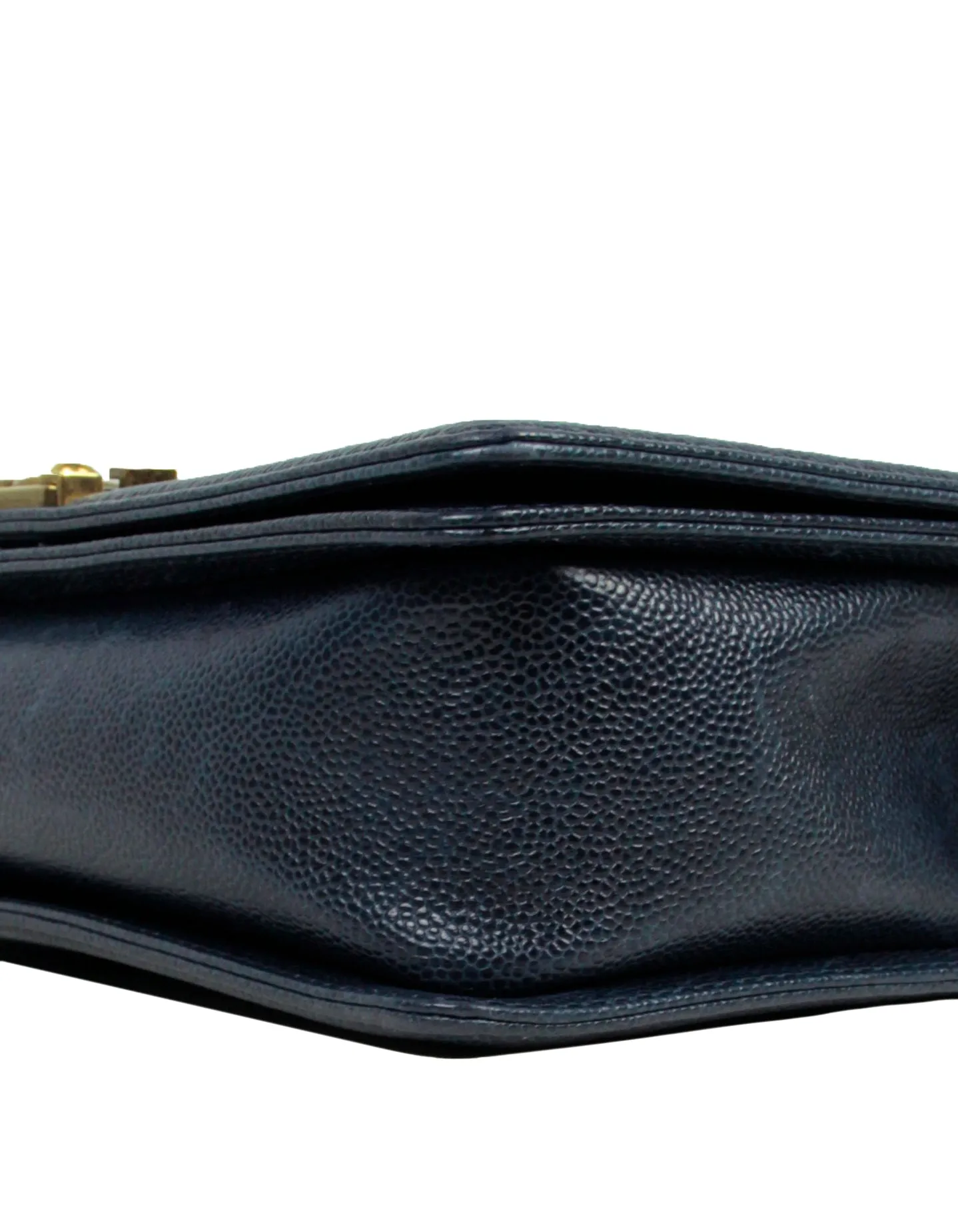 Chanel Navy Caviar Leather New Medium Boy Flap Bag