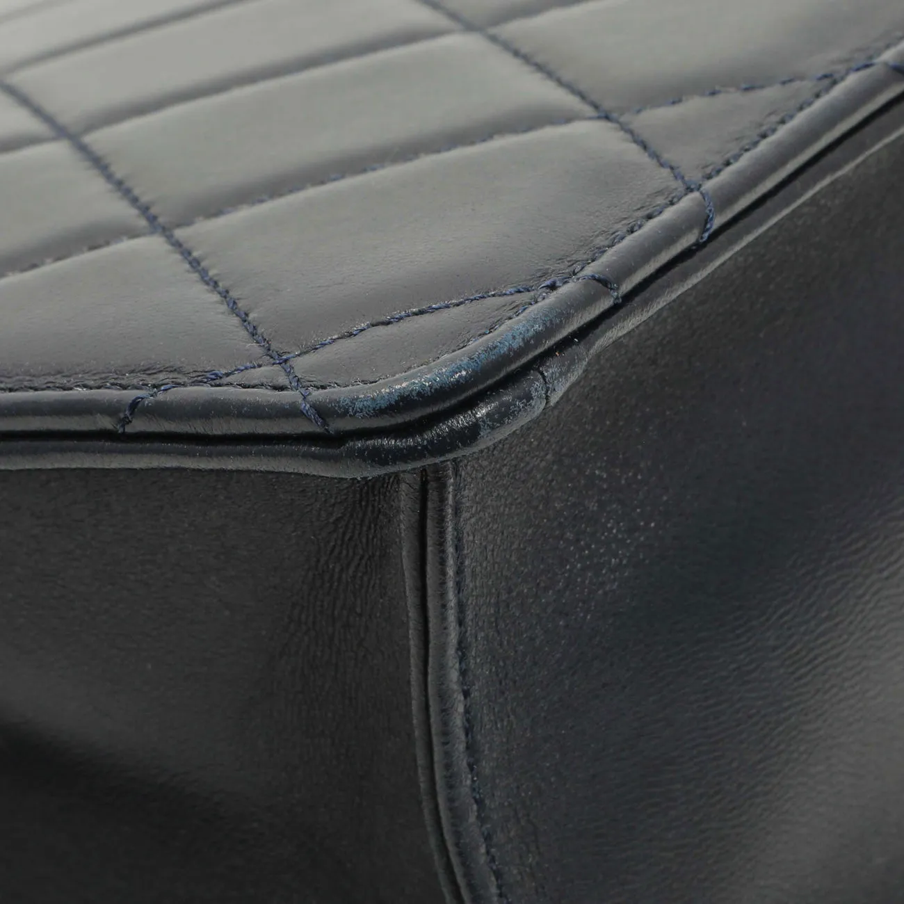 Chanel Navy Quilted Lambskin Large Golden Class Flap