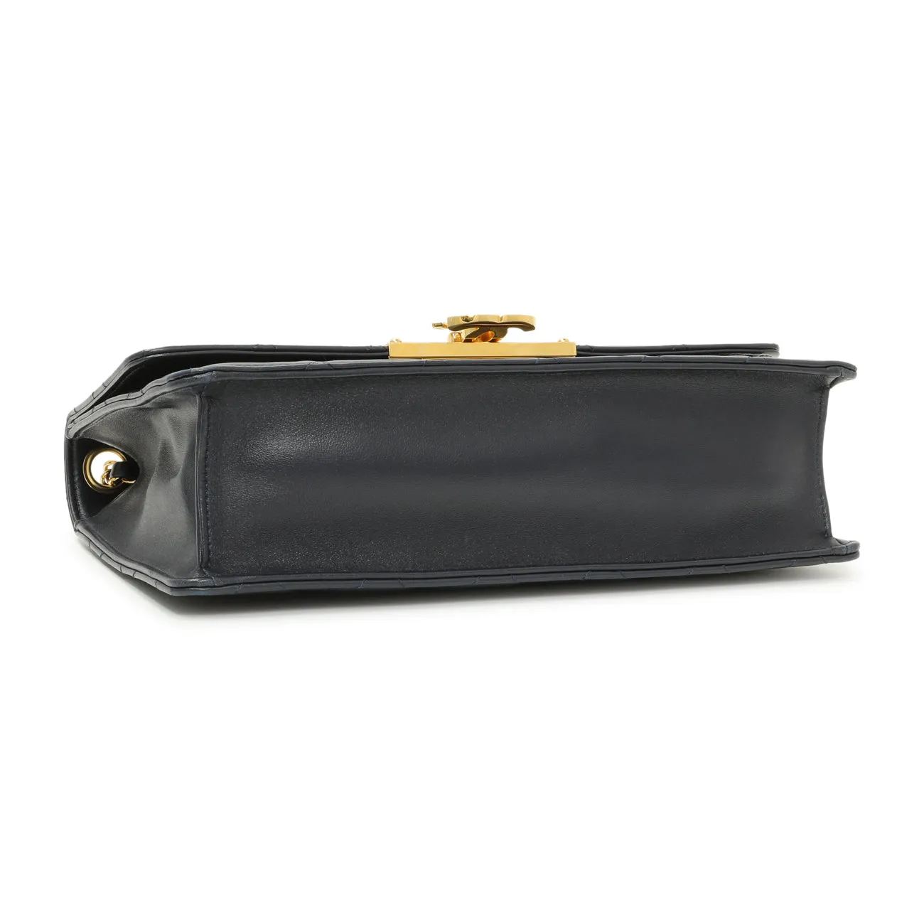 Chanel Navy Quilted Lambskin Large Golden Class Flap