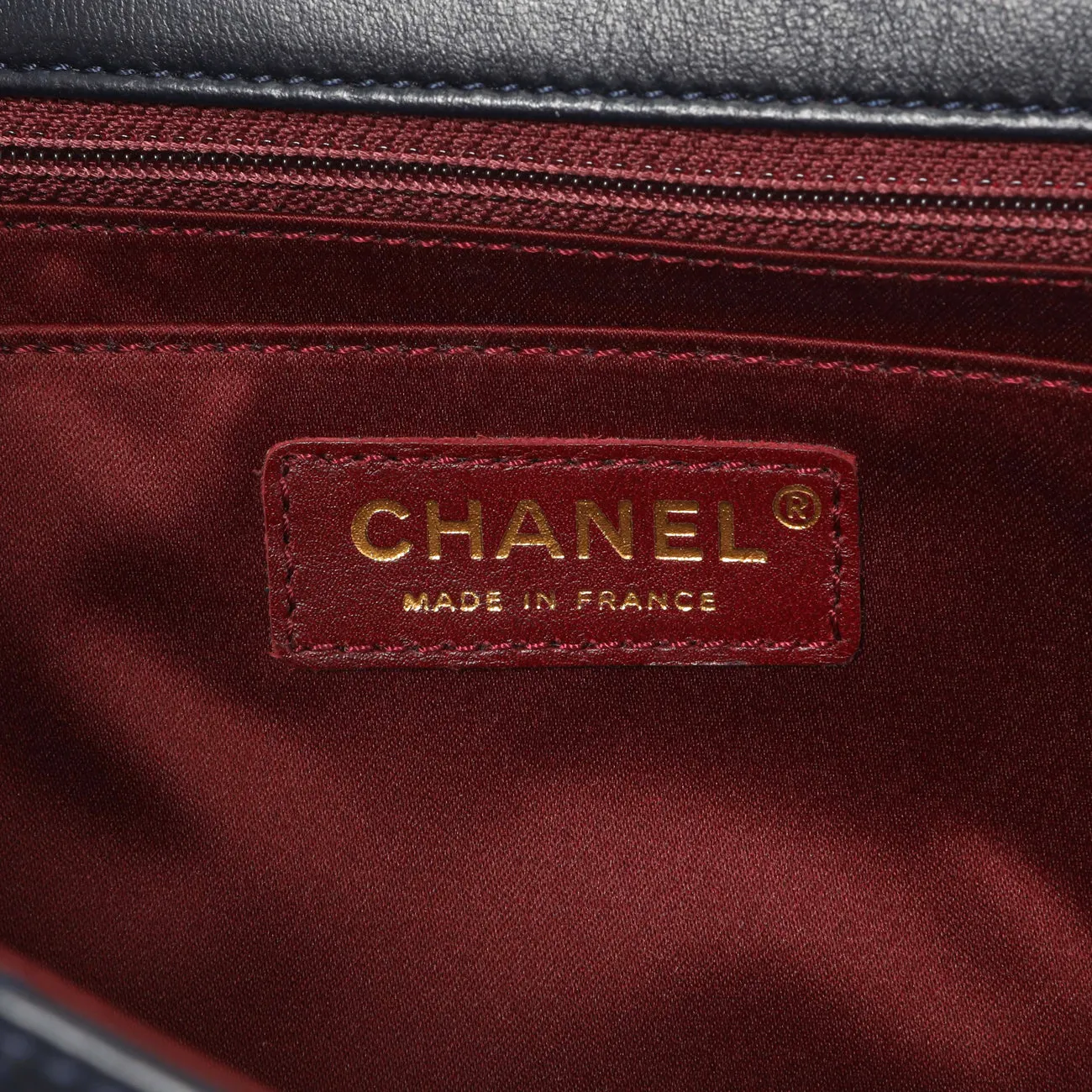 Chanel Navy Quilted Lambskin Large Golden Class Flap