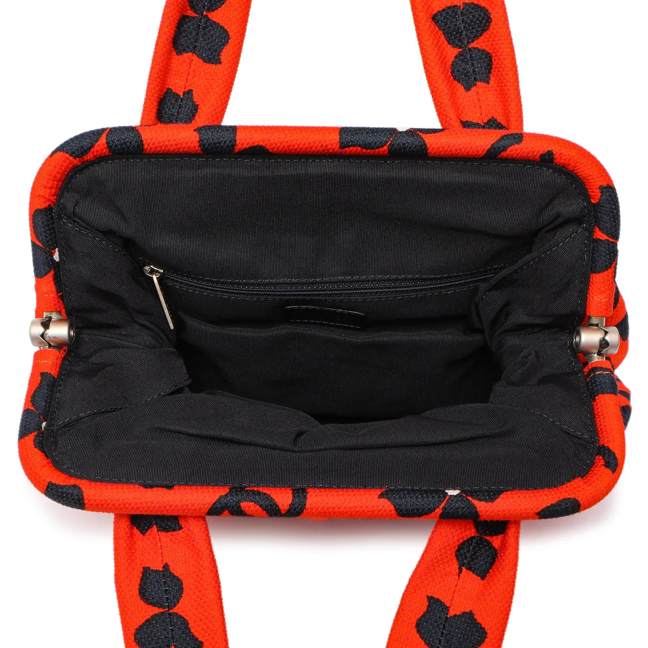 Chanel Red Floral Canvas Frame Tote