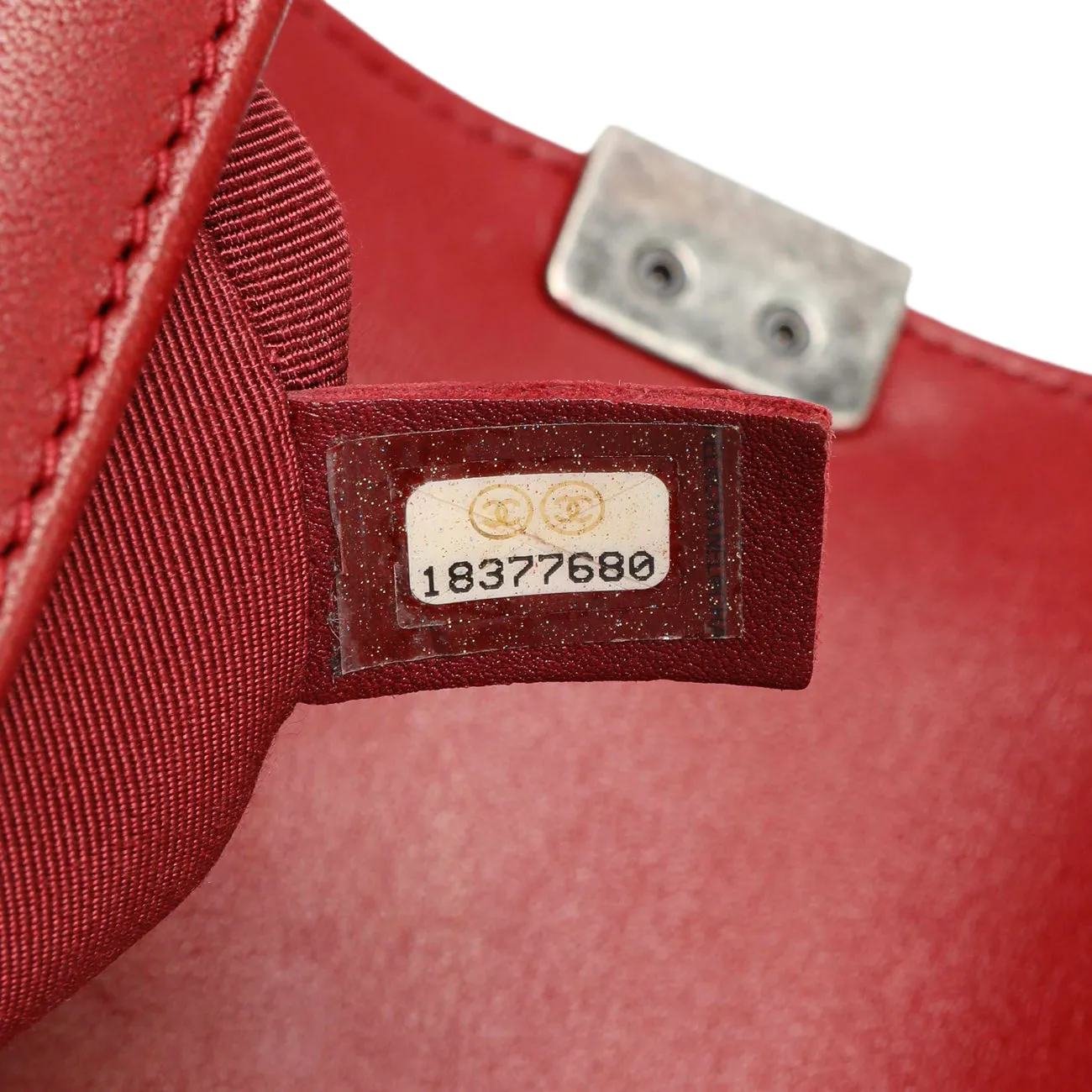 Chanel Red Quilted Calfskin Medium Boy Flap