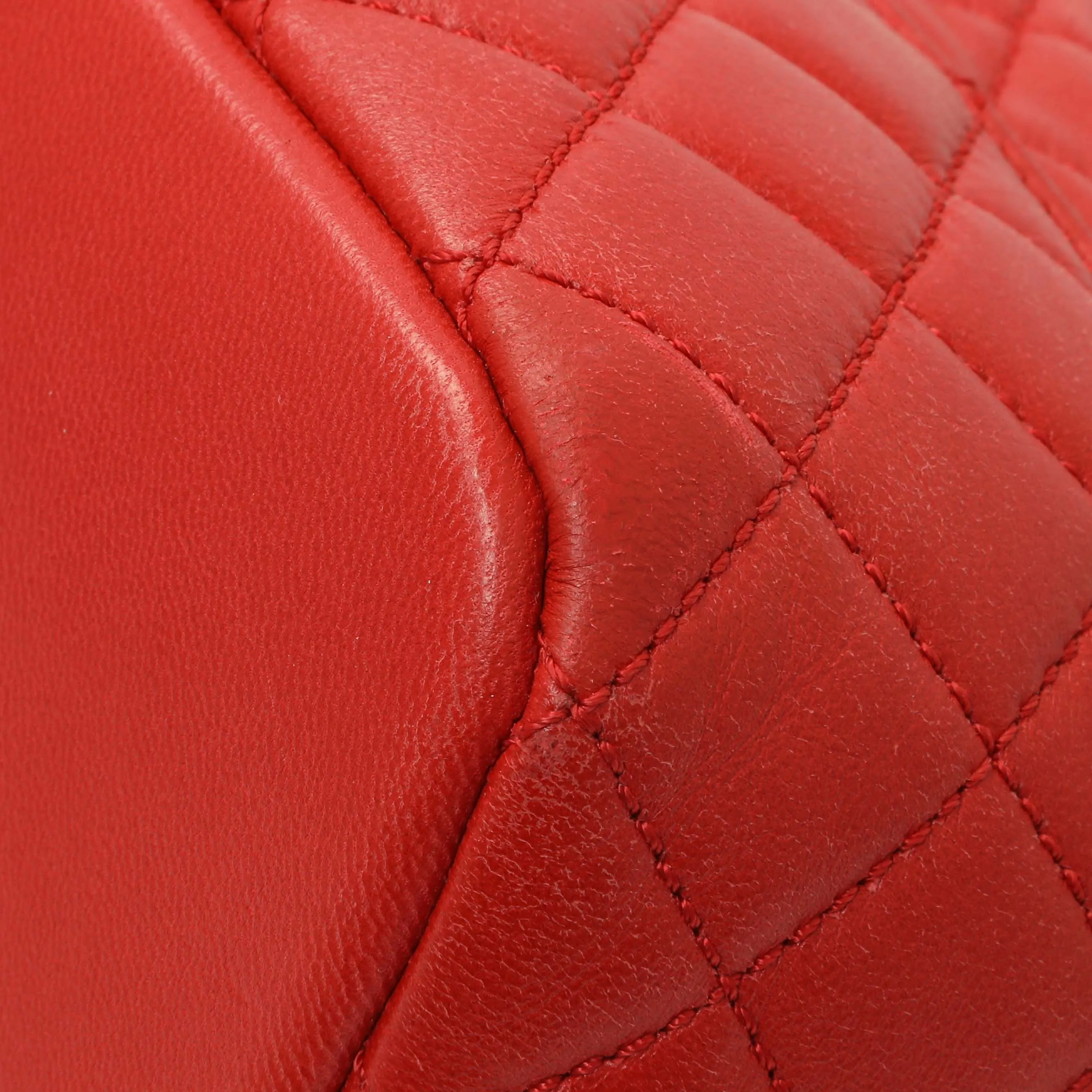 Chanel Red Quilted Lambskin Small Hobo