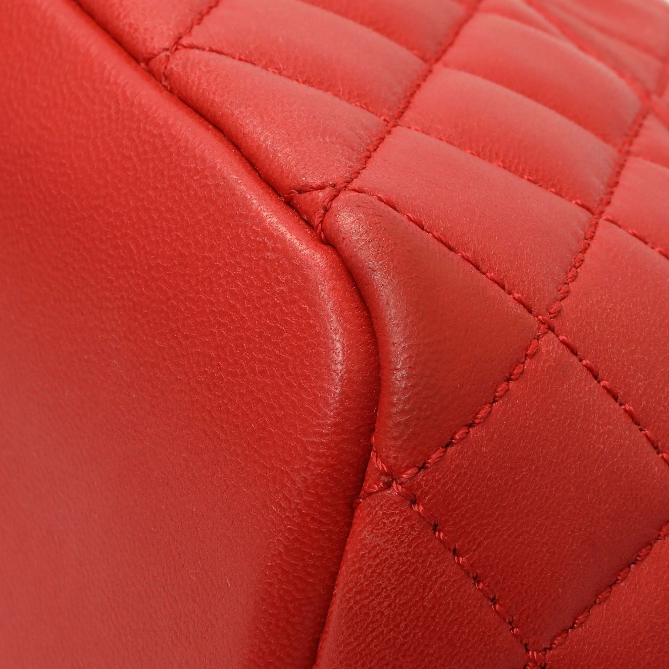 Chanel Red Quilted Lambskin Small Hobo