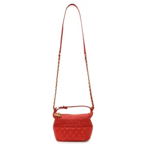 Chanel Red Quilted Lambskin Small Hobo