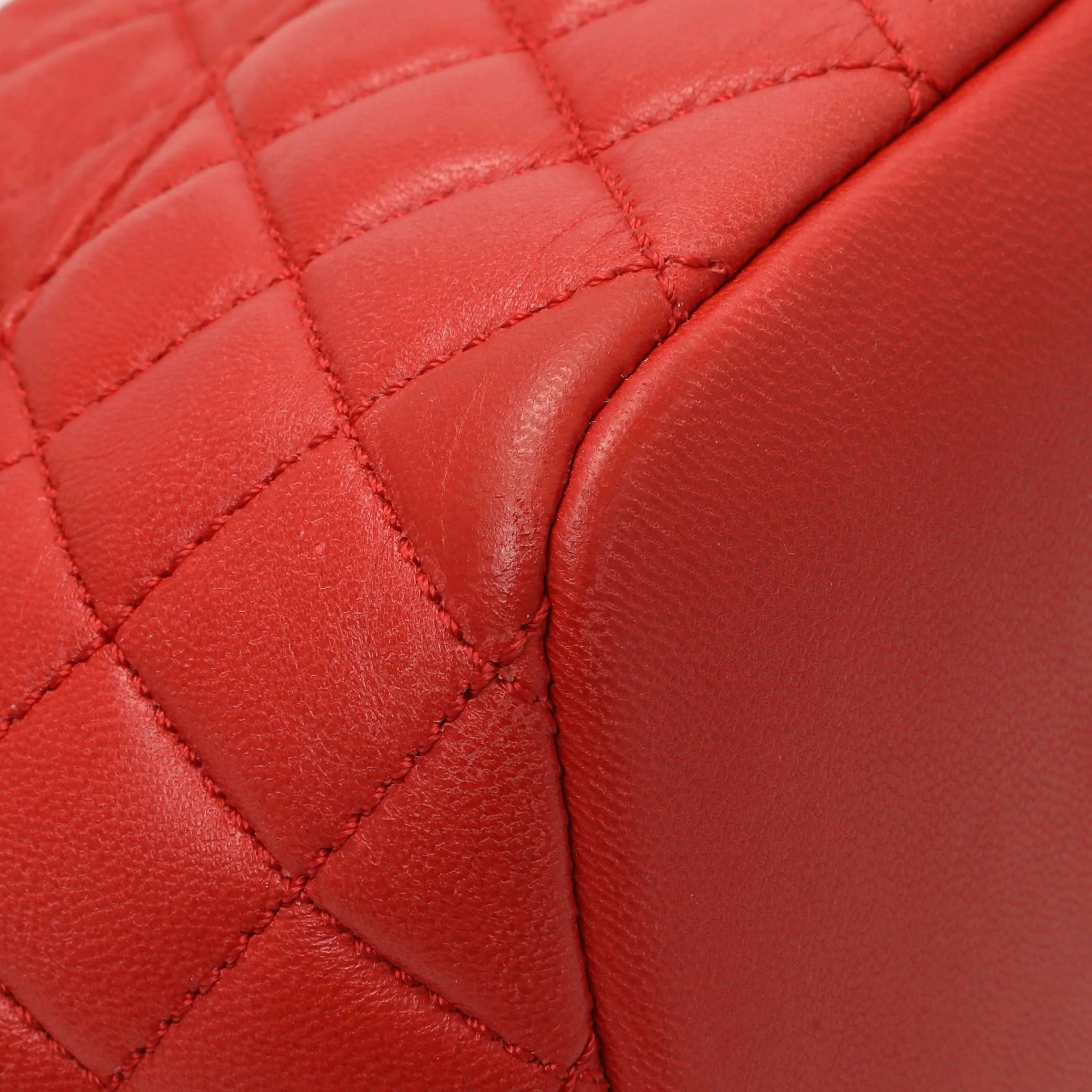 Chanel Red Quilted Lambskin Small Hobo