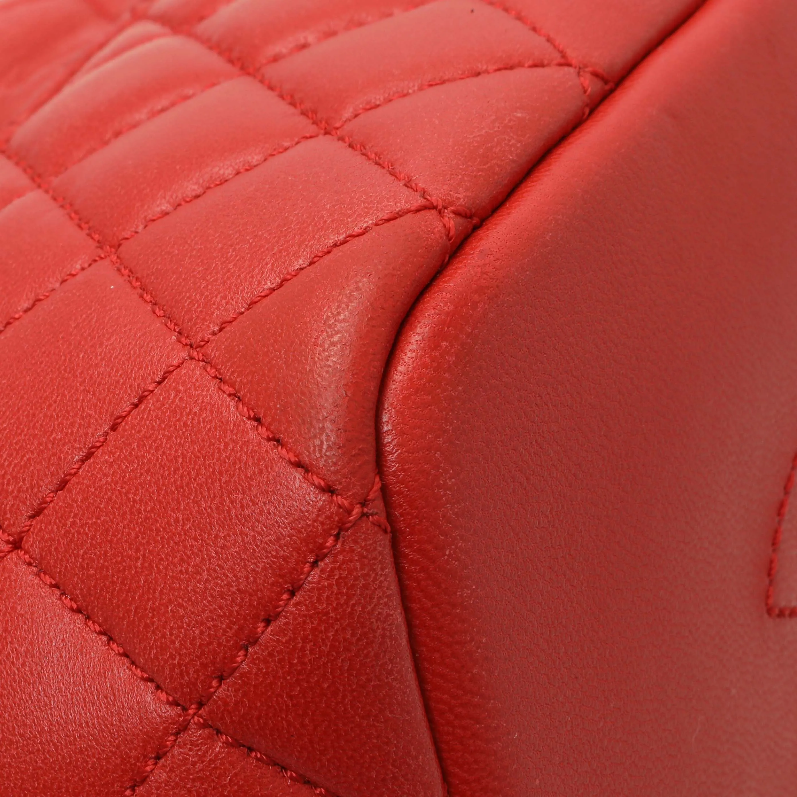 Chanel Red Quilted Lambskin Small Hobo