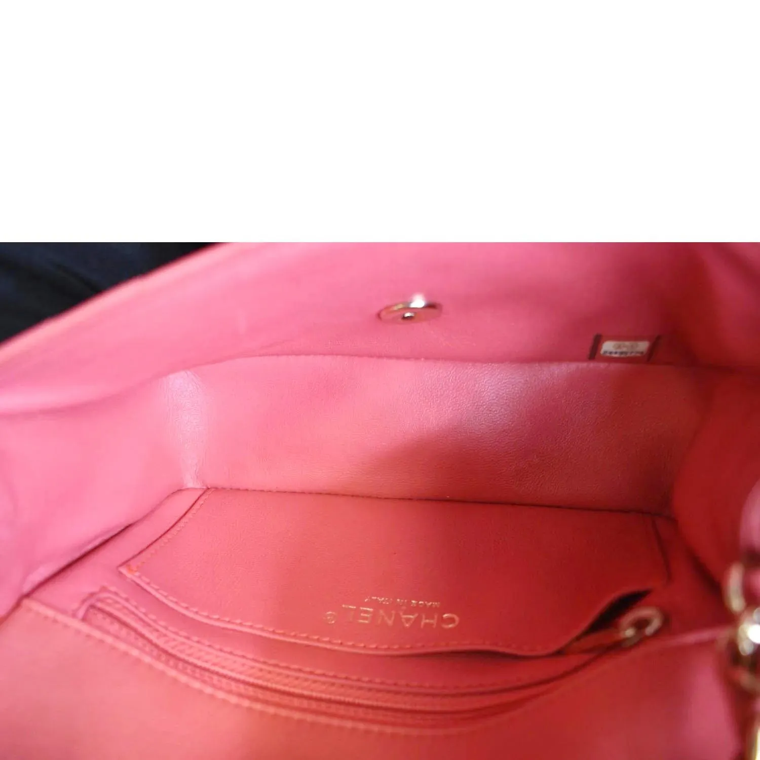 CHANEL Timeless Classic Square Flap Chevron Calfskin Leather Crossbody Bag Pink