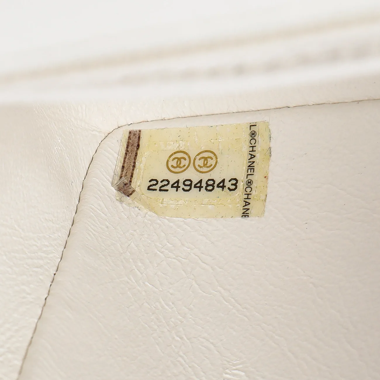 Chanel White Quilted Lambskin Mini Square Flap