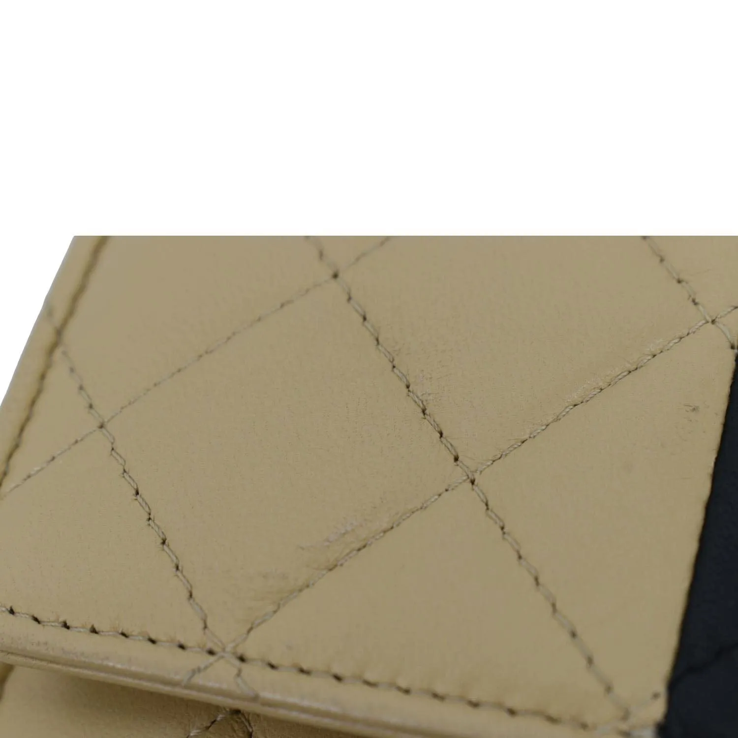 CHANEL WOC Quilted Leather Wallet On Chain Crossbody Bag Bicolor