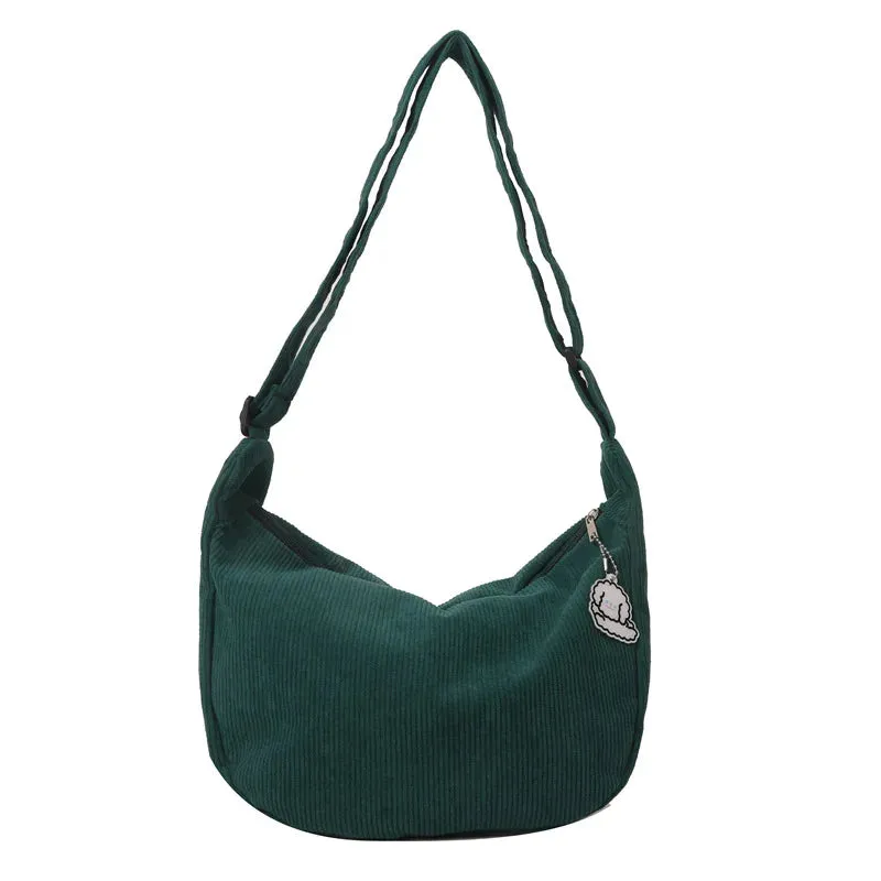 Charming Corduroy Cutie 🎀✨ - Adorable Shoulder Bag for Trendy Girls! 👜💖
