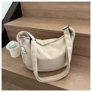 Charming Corduroy Cutie 🎀✨ - Adorable Shoulder Bag for Trendy Girls! 👜💖