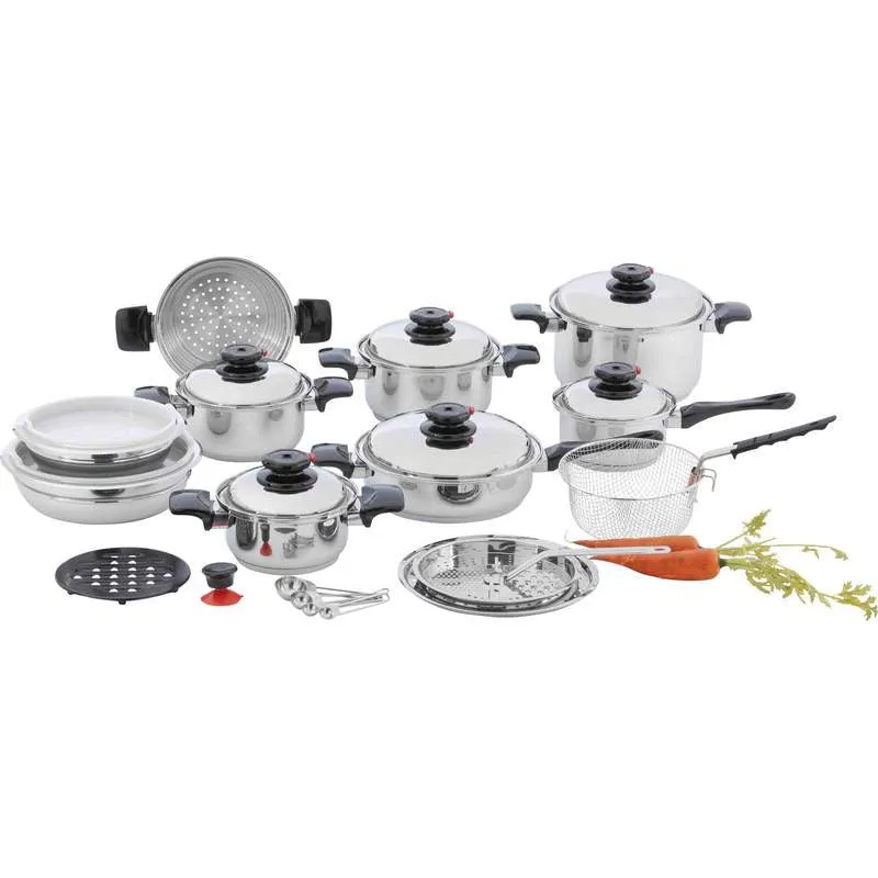 Chef's Secret 12-Element T304 Stainless Steel "Waterless" Cookware 28 Piece Set KT928