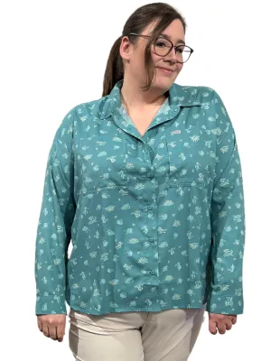 Chemise Silver Ridge Utility Patterned Taille Plus - Teal Deserted
