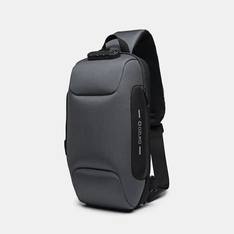 Chest Bag Sling Bag For Men Anti-theft USB Charging Multi-Layers Crossbody Bag