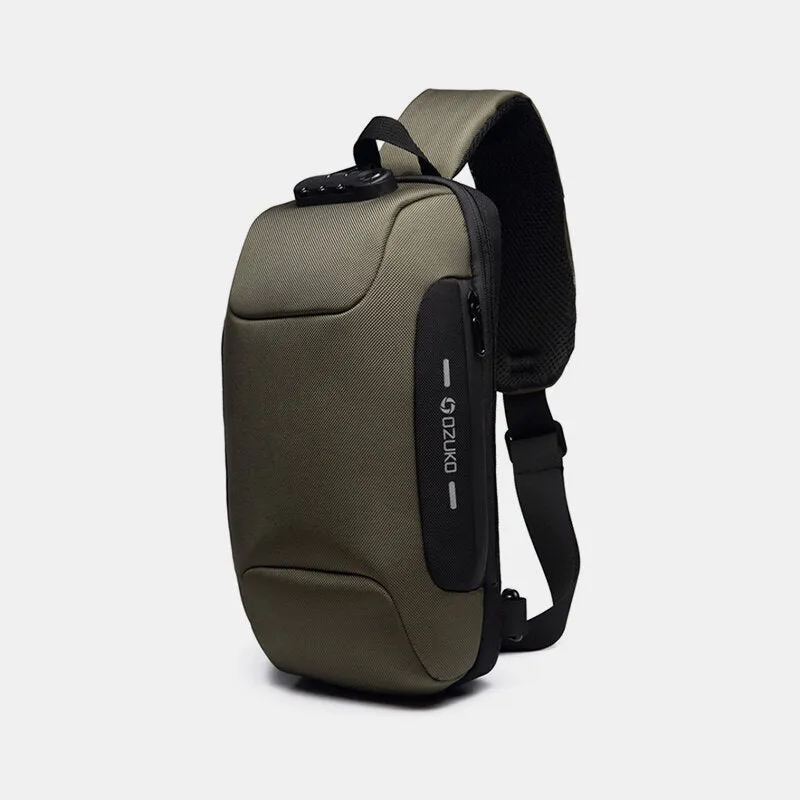 Chest Bag Sling Bag For Men Anti-theft USB Charging Multi-Layers Crossbody Bag
