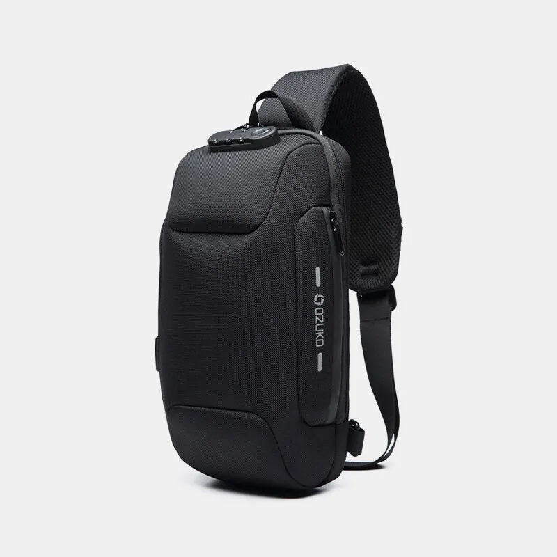 Chest Bag Sling Bag For Men Anti-theft USB Charging Multi-Layers Crossbody Bag