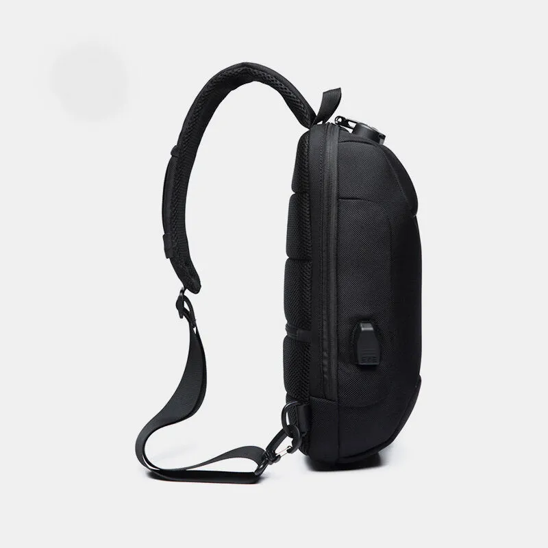 Chest Bag Sling Bag For Men Anti-theft USB Charging Multi-Layers Crossbody Bag