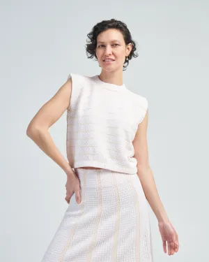 chevron patterned sleeveless top