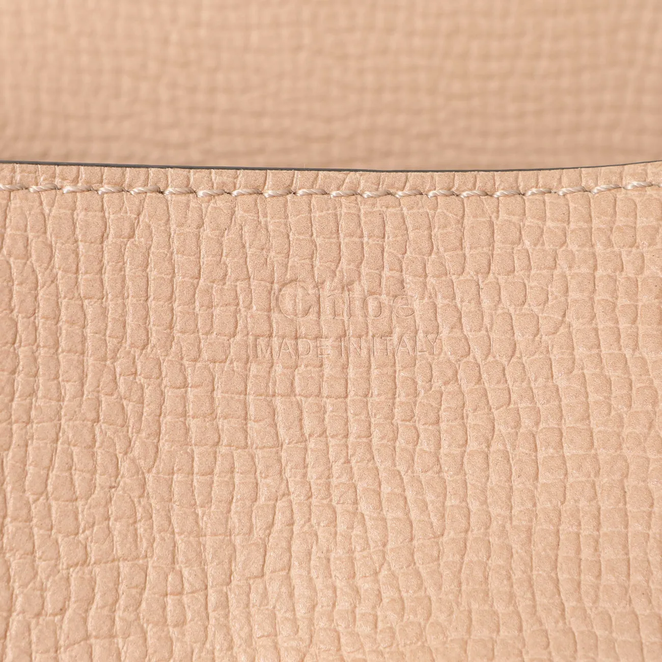 Chloe Beige Caramel Grained Calfskin Mini Drew Shoulder Bag