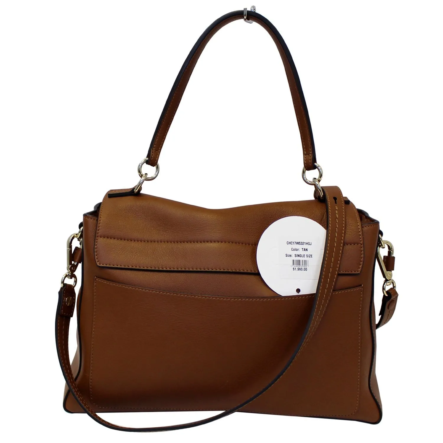 CHLOE Faye Day Mixed Flap Leather Medium Shoulder Bag Tan