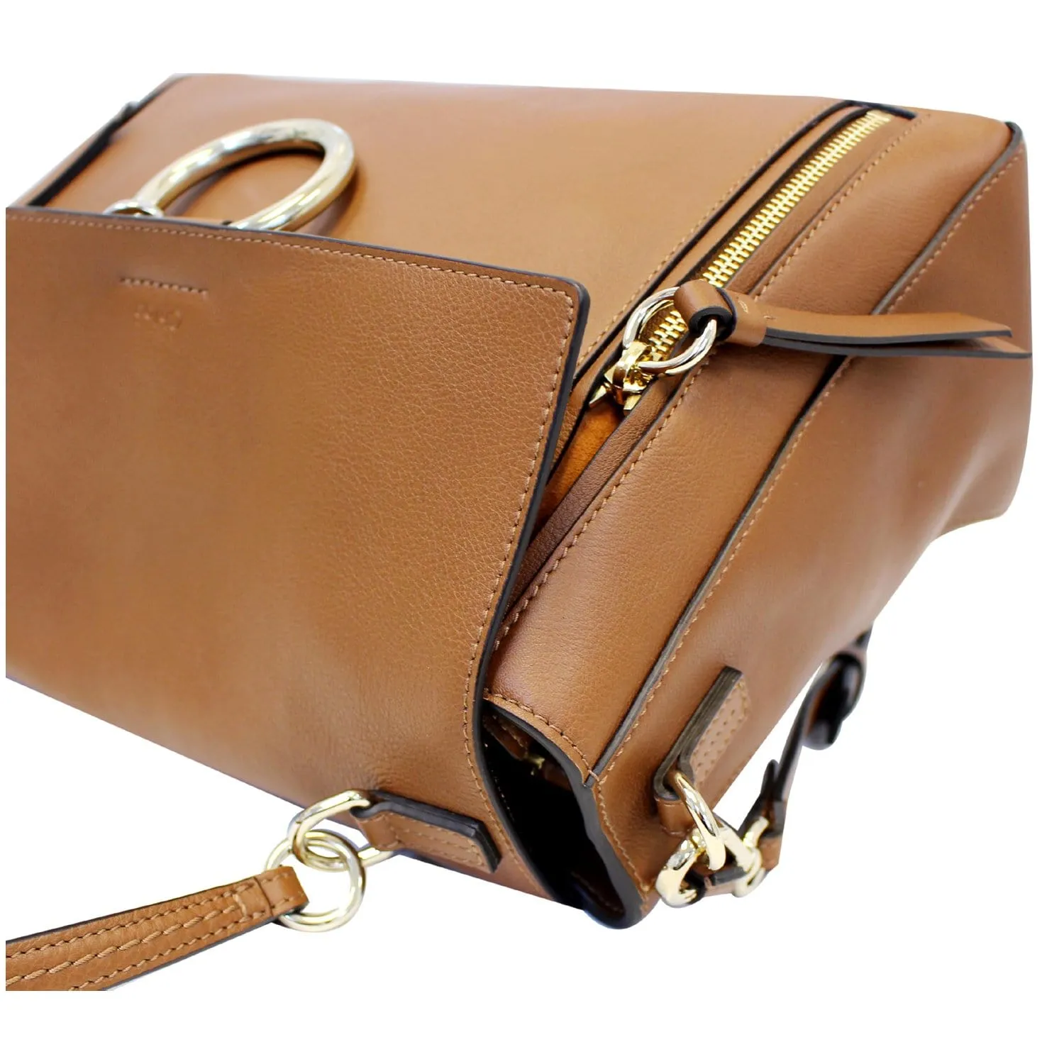 CHLOE Faye Day Mixed Flap Leather Medium Shoulder Bag Tan