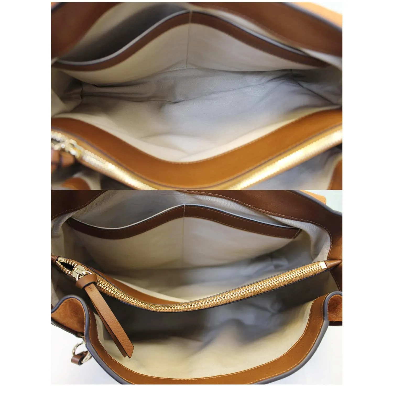 CHLOE Faye Day Mixed Flap Leather Medium Shoulder Bag Tan