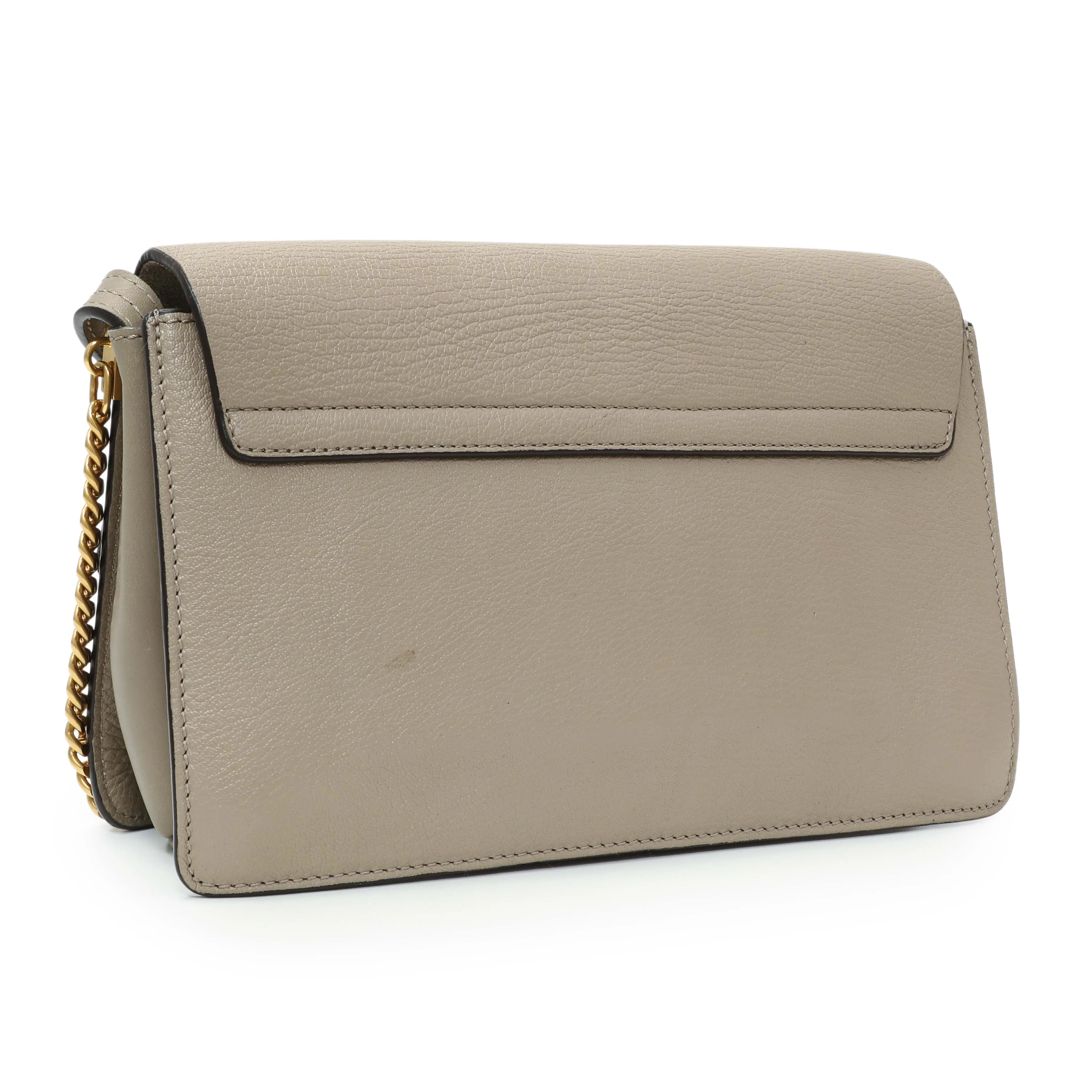 Chloe Motty Grey Grained Calfskin Small Faye Shoulder Bag