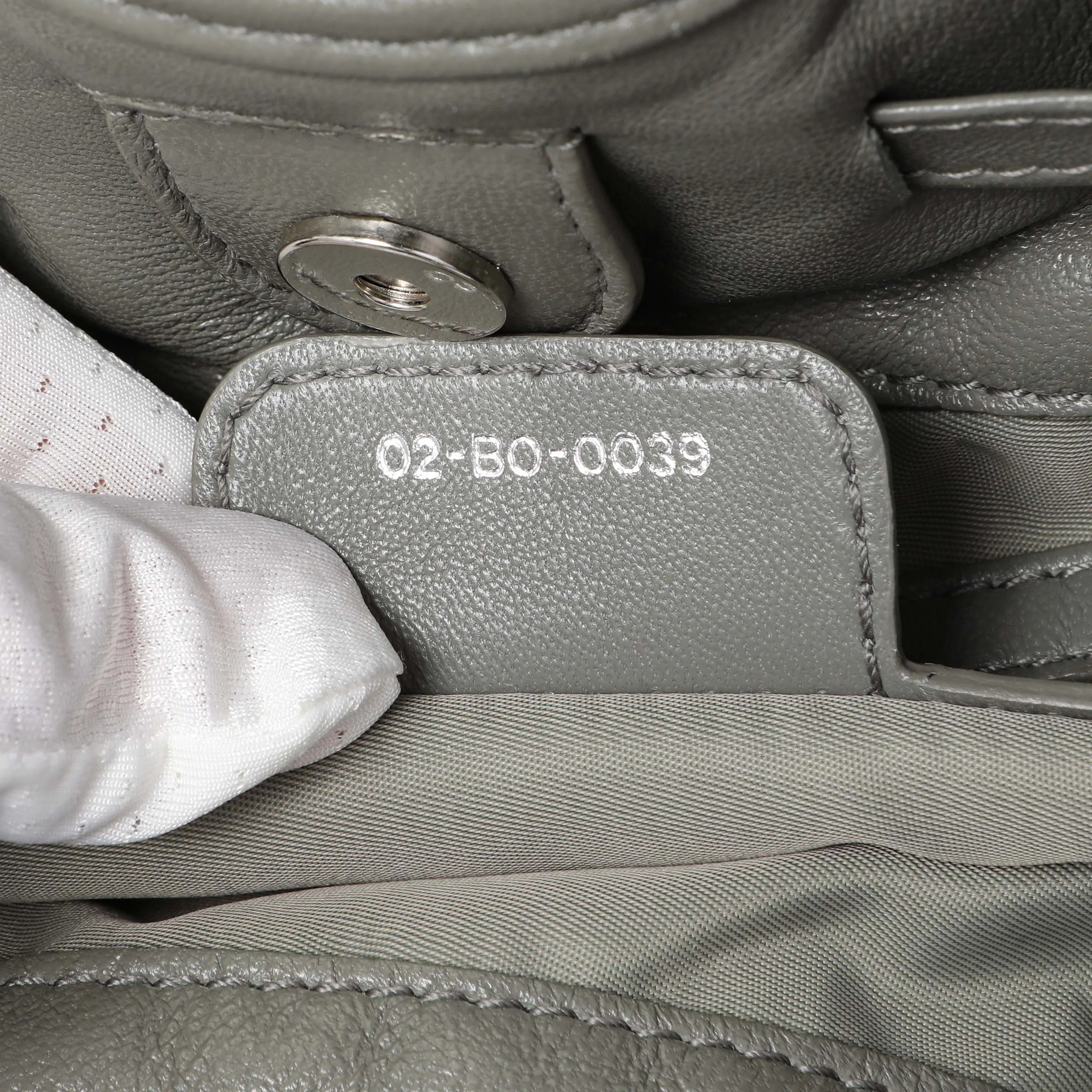 Christian Dior Grey Nylon Cannage Charming Lock Tote