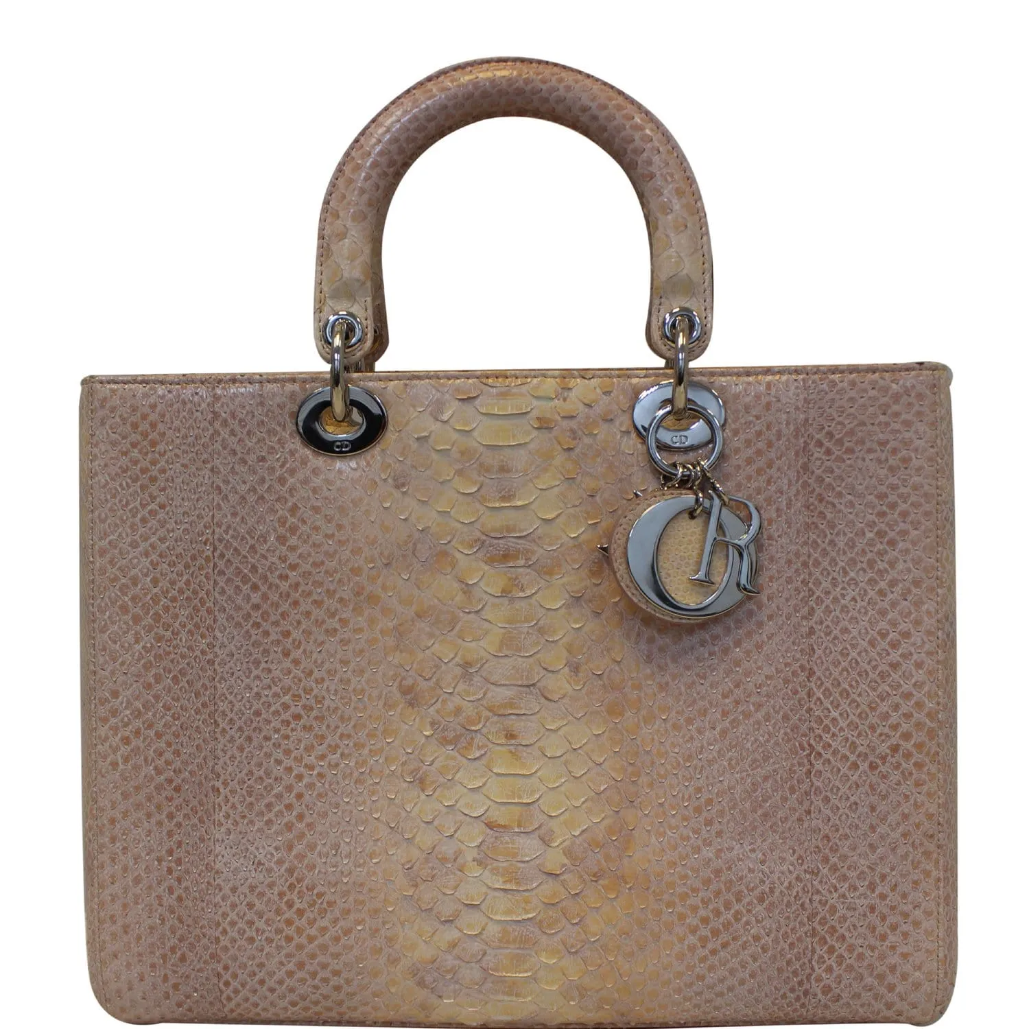 Christian Dior Lady Dior Large Python Shoulder Bag Blush Pink