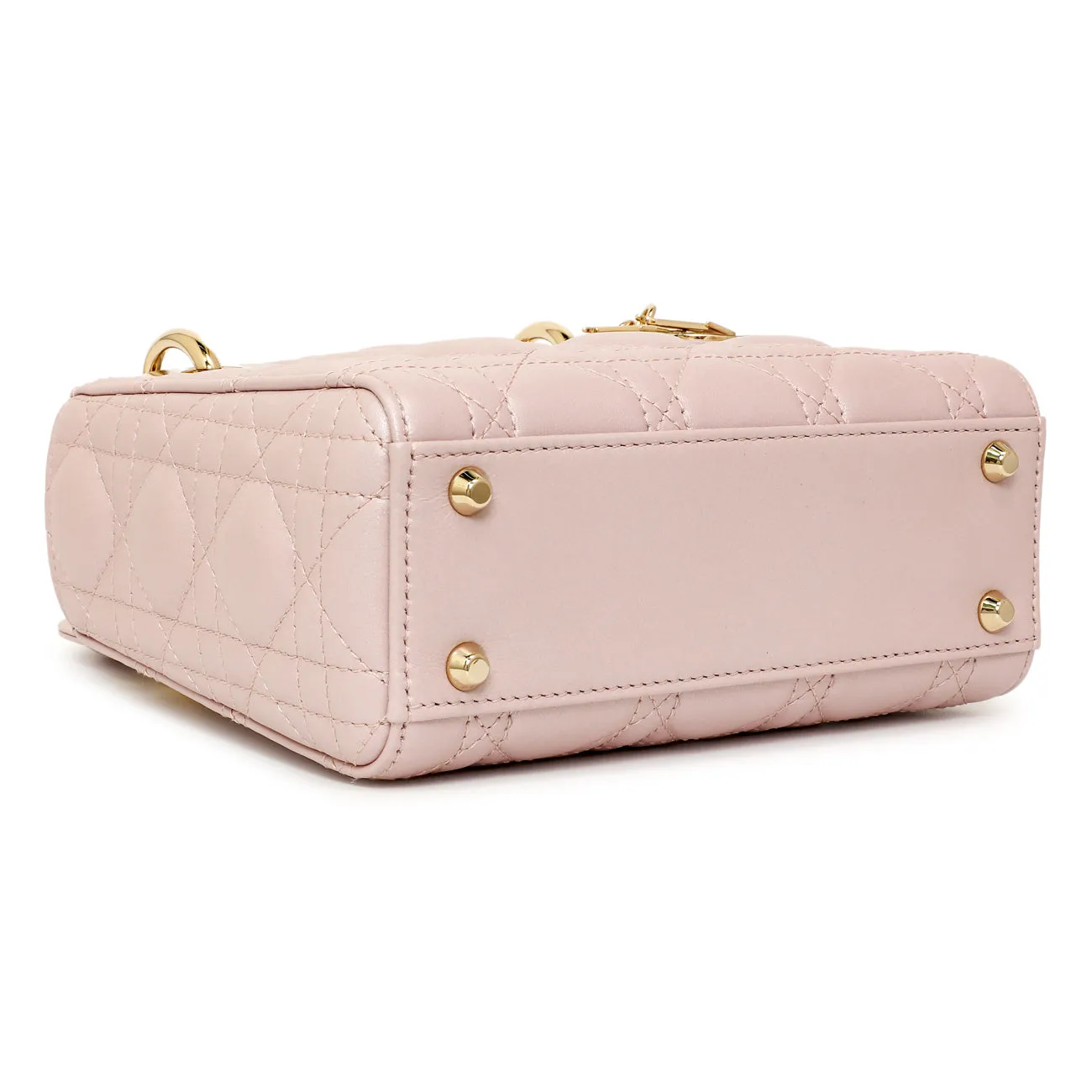 Christian Dior Lotus Metallic Lambskin Cannage Mini Lady Dior