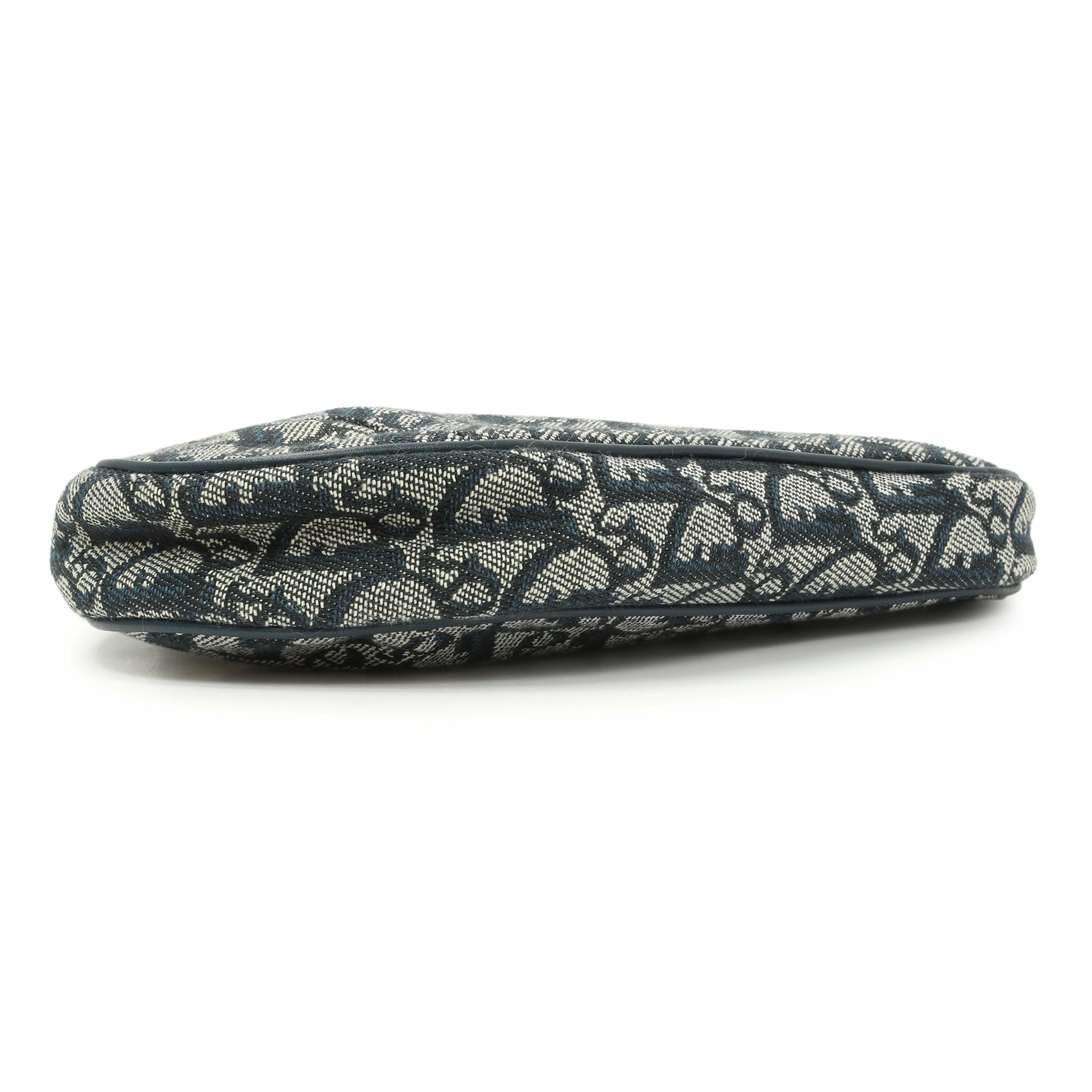 Christian Dior Navy Monogram Mini Saddle Pochette