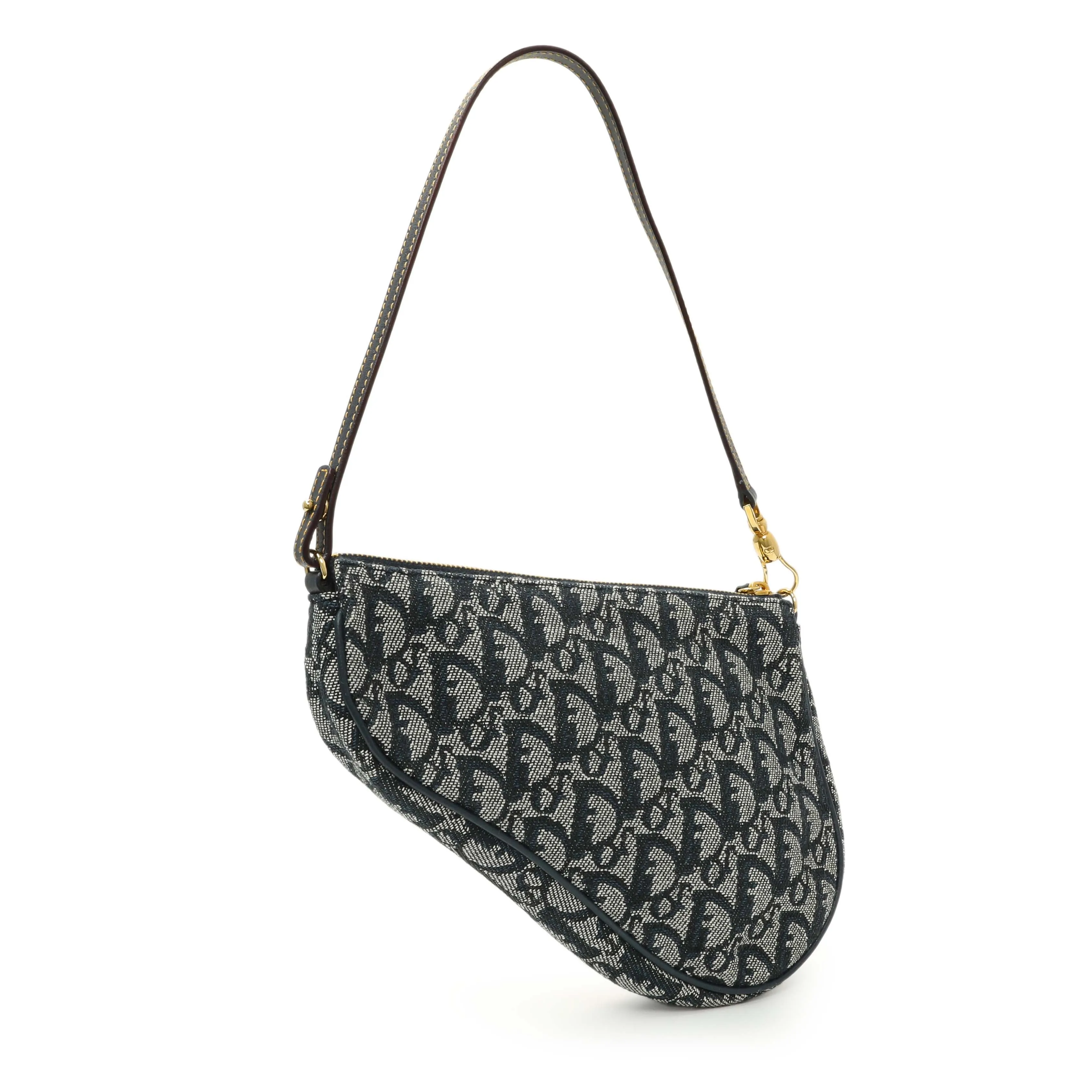Christian Dior Navy Monogram Mini Saddle Pochette