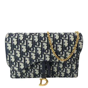 Christian Dior Saddle Oblique Jacquard Pouch Crossbody Bag Multicolor