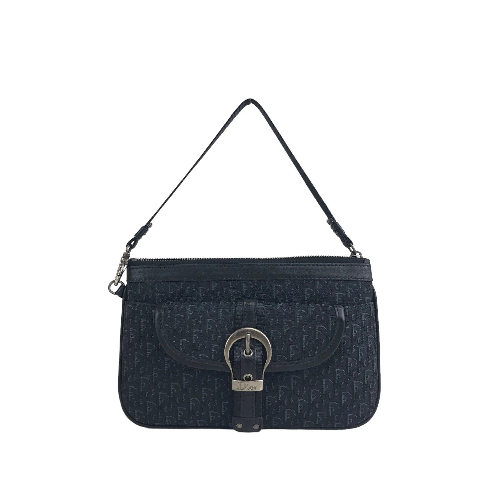 Christian Dior Street Chic Front Buckle Pouch Black Vintage h6hijx