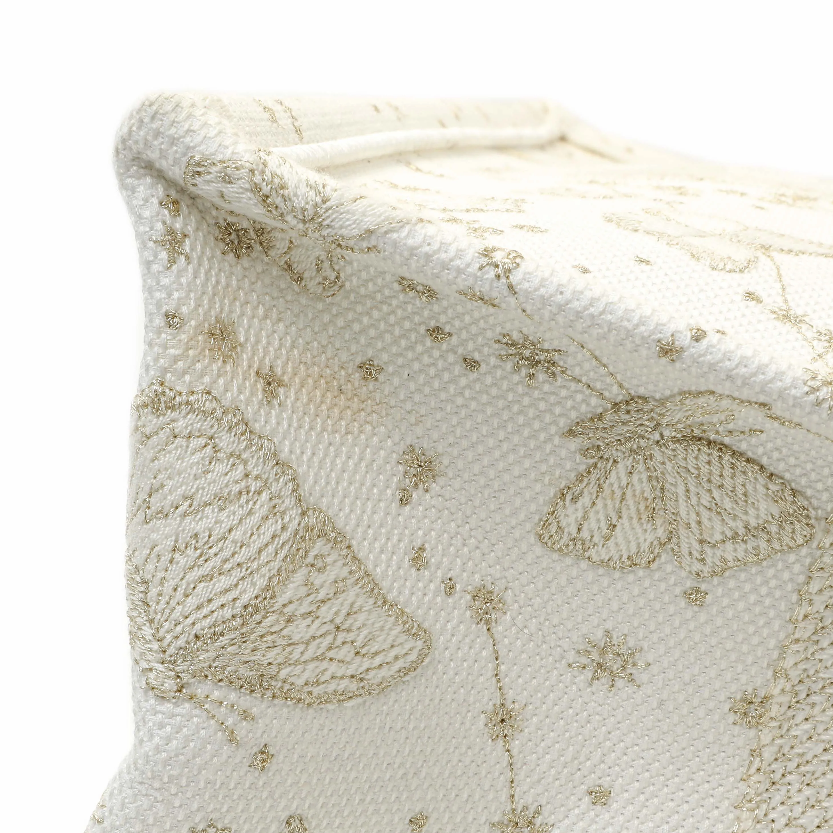 Christian Dior White Gold Canvas Embroidered Medium Zodiac Print Book Tote
