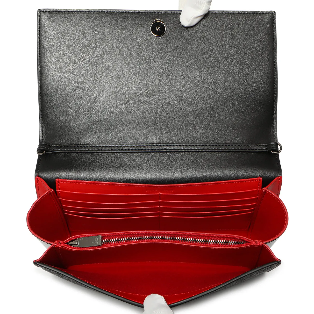 Christian Louboutin Black Calfskin Spikes Loubinthesky Paloma Clutch