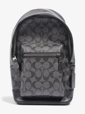 Coach West Pack Black Signature Canvas Coated Canvas