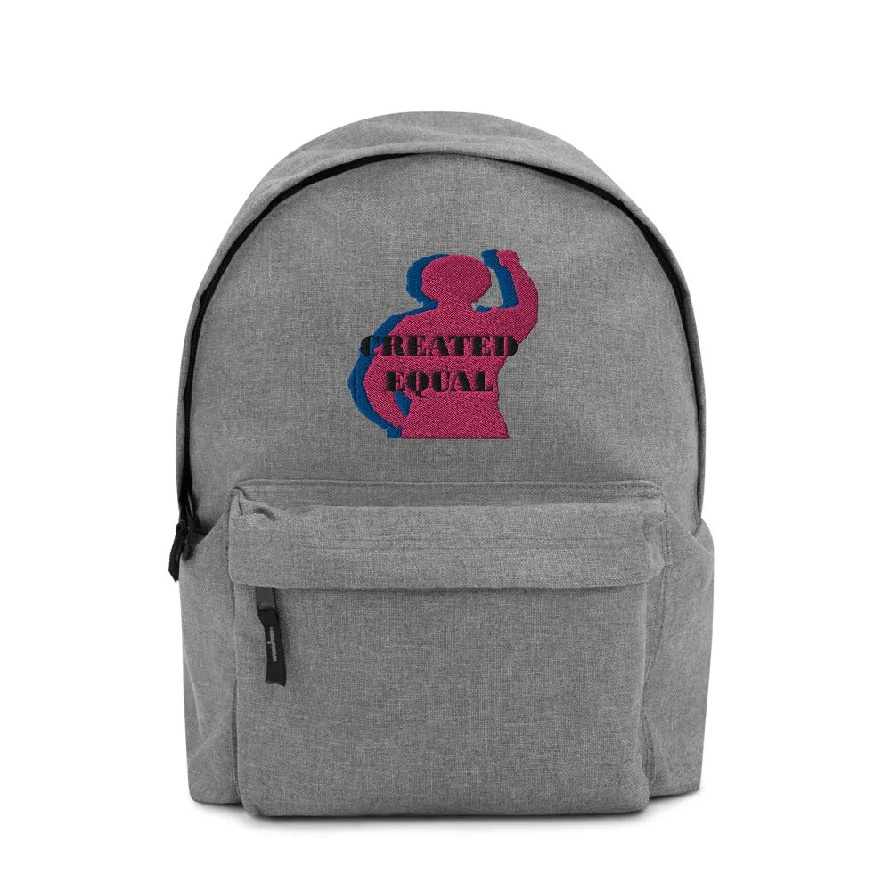 Created Equal Embroidered Backpack