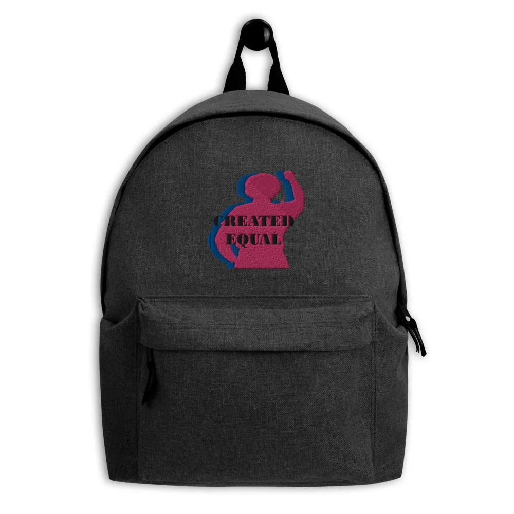 Created Equal Embroidered Backpack