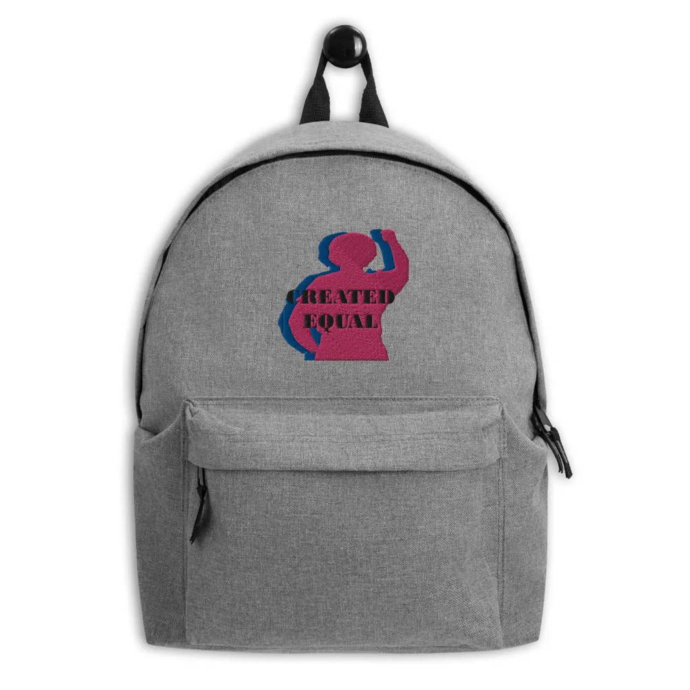 Created Equal Embroidered Backpack