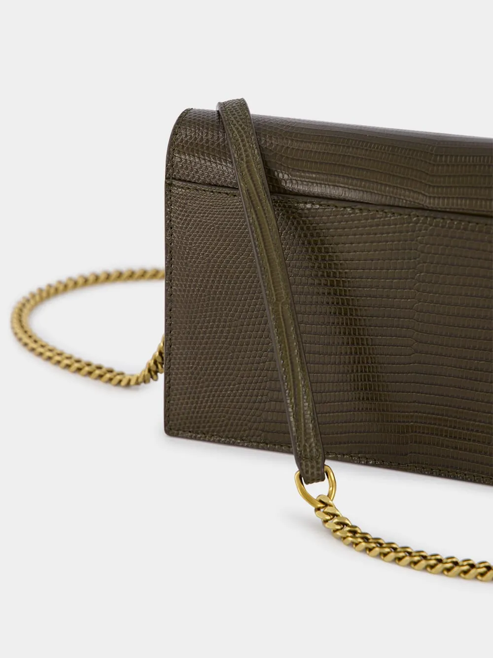 Croc Effect Chain Wallet