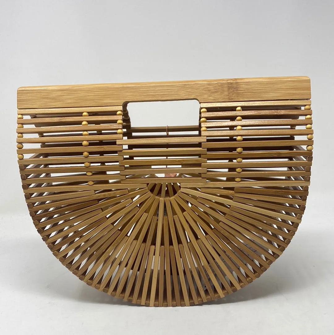 Cult Gaia Ark Small Top Handle Wooden Bamboo Bag