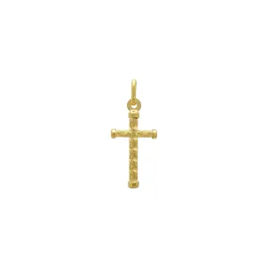 Curve-Patterned Cross Pendant (14K)