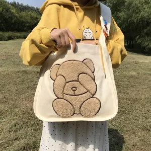 CUTE EMBROIDERY LOVELY BEAR SHOULDER BAG UB2621