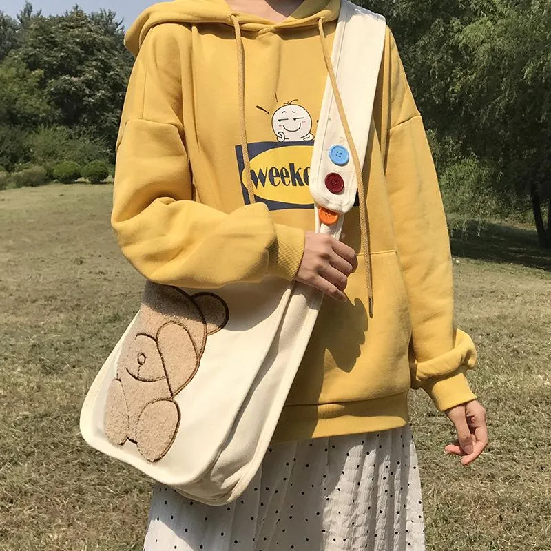 CUTE EMBROIDERY LOVELY BEAR SHOULDER BAG UB2621
