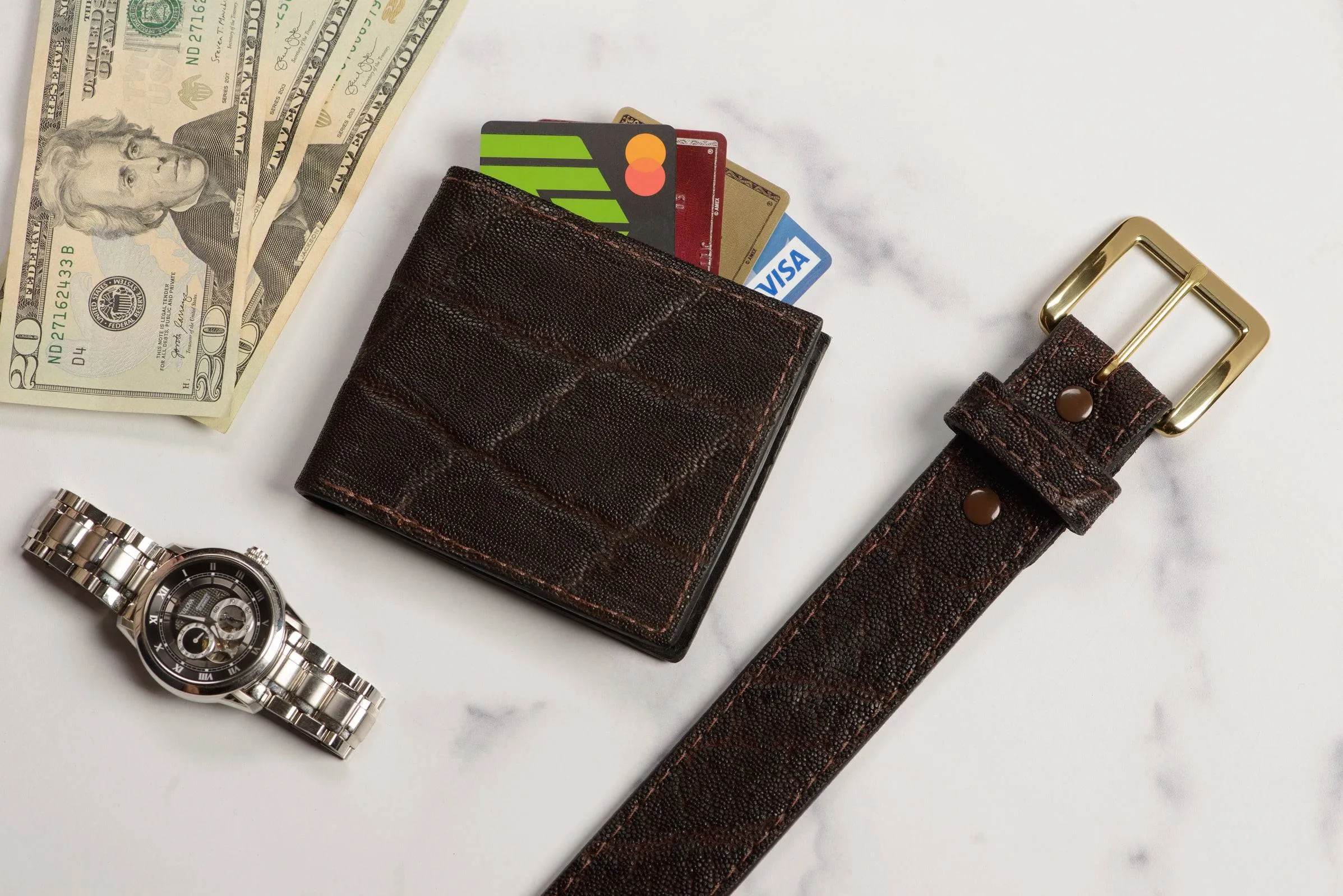 Dark Brown Elephant Bifold Wallet