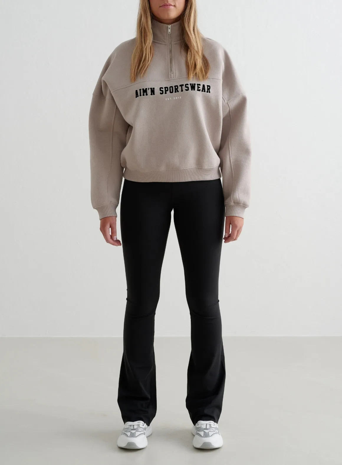 Dark Clay Varsity Sweat Half Zip
