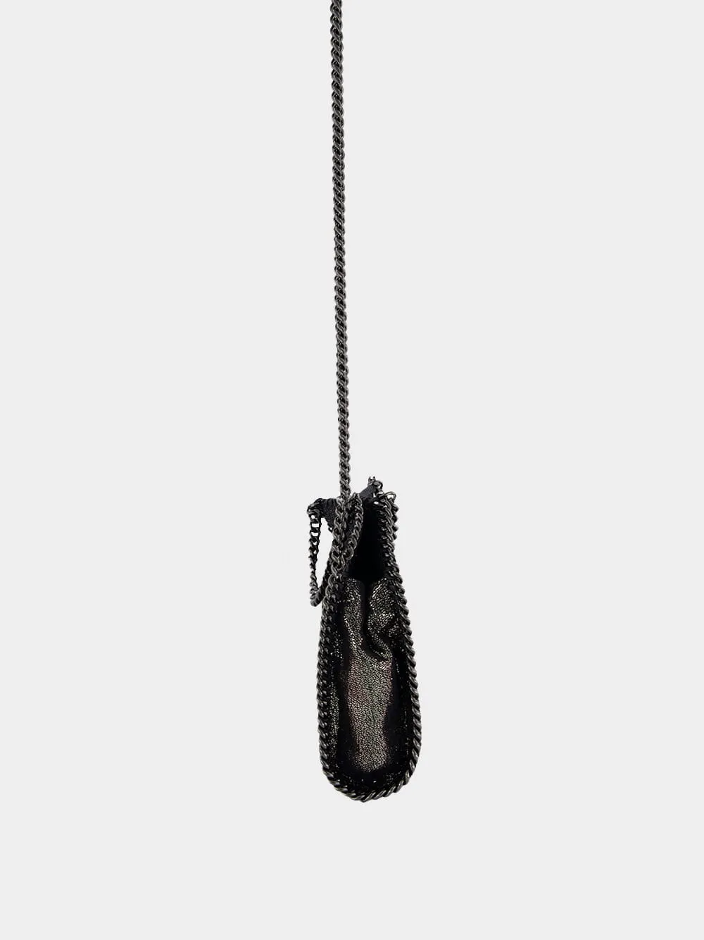 Dark Grey Metallic Falabella Tiny Tote Bag