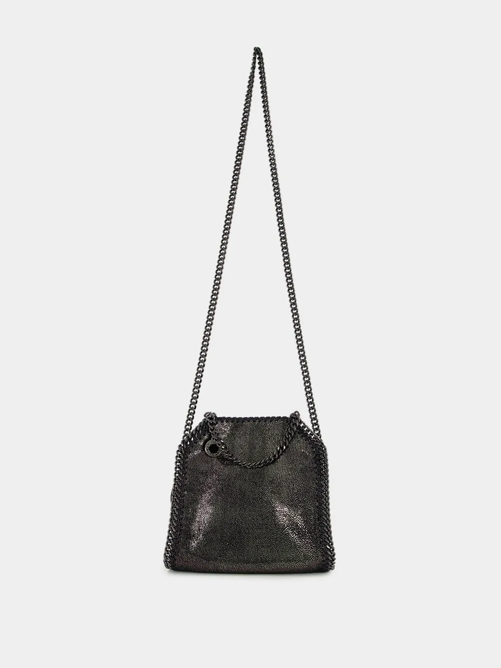 Dark Grey Metallic Falabella Tiny Tote Bag